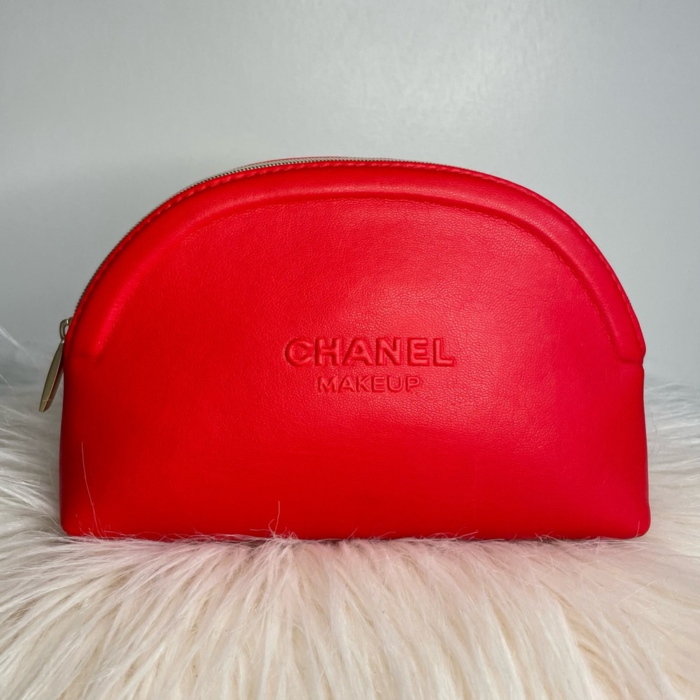 Chanel Cosmetic Bag / Makeup Pouch - Red